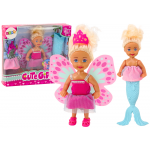 Mini bábika Morská panna a víla 2v1