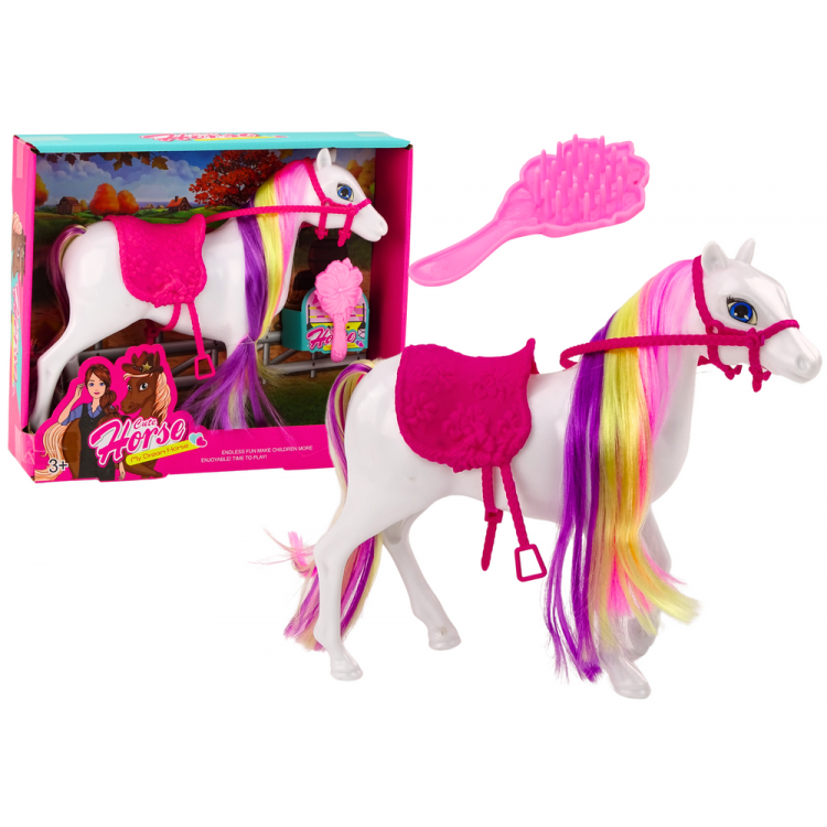 Figúrka koňa na česanie – biely