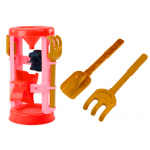 Sada hračiek na piesok - mlyn, formičky, náradie – ružová