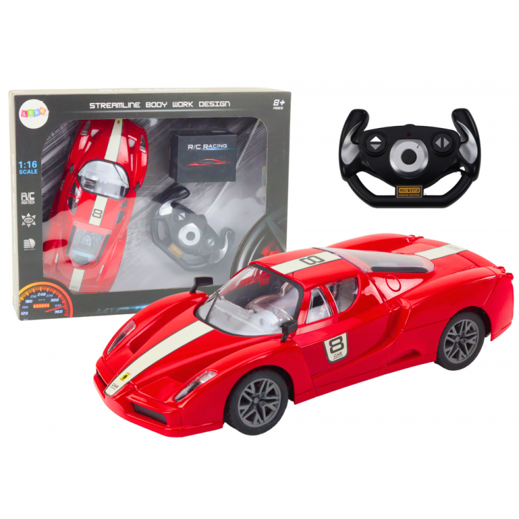 Športové auto na diaľkové ovládanie 1:16 R/C - červené