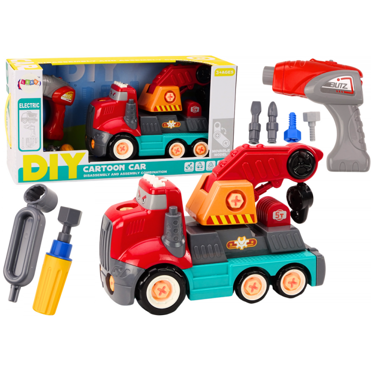 DIY Auto s hákom na demontáž – červená