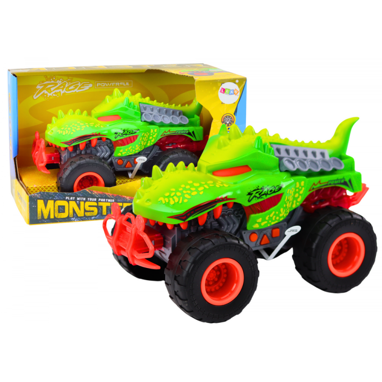 Terénne auto Dinosaurus T-Rex, svetlá, zvuky - zelená