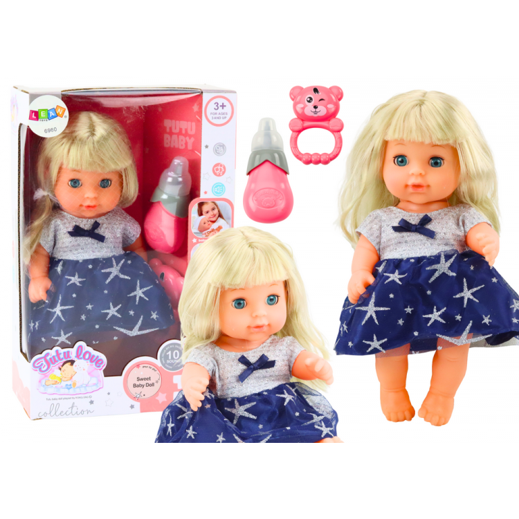 Bábika v šatách, cikajúca – zvukové efekty