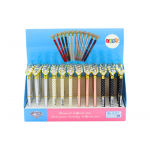 Guľôčkové pero s diamantom a bodkami, modrá náplň 0,7 mm - Mix