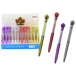 Pero s korunkou, modrá náplň 0,7 mm – mix