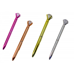 Guľôčkové lesklé pero s diamantom, modrá náplň 0,7 mm – mix