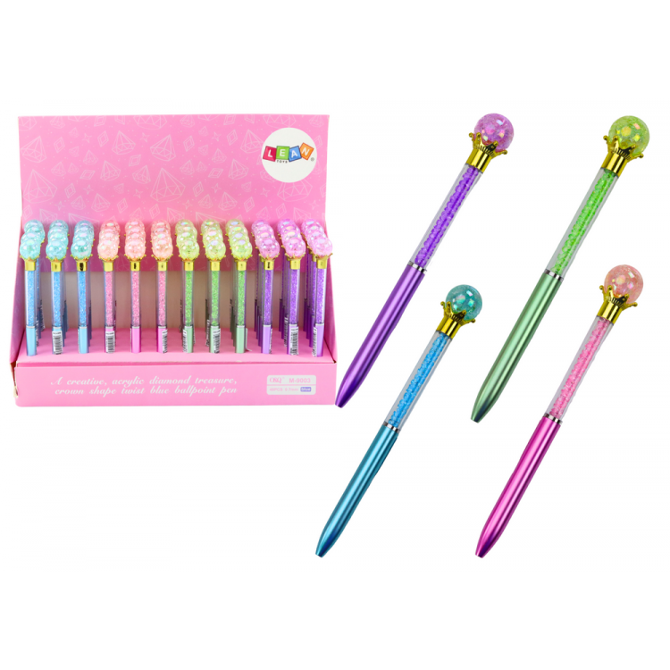 Diamantové guľôčkové pero, modrá náplň 0,7 mm – Mix