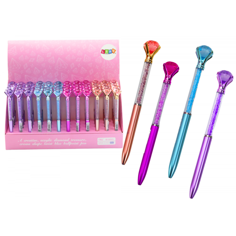 Guľôčkové pero Diamonds, modrá náplň 0,7 mm – Mix