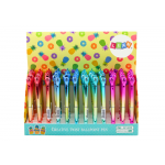 Guľôčkové lesklé pero a ananásom, modrá náplň 0,7 mm – mix