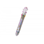 Viacfarebné guľôčkové automatické pero Jednorožec - Mix 10 farieb