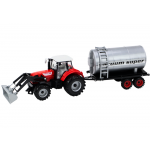 Bagrový traktor s cisternou, trecí pohon – červená