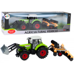 Bagrový traktor s diskovými bránami - zelená
