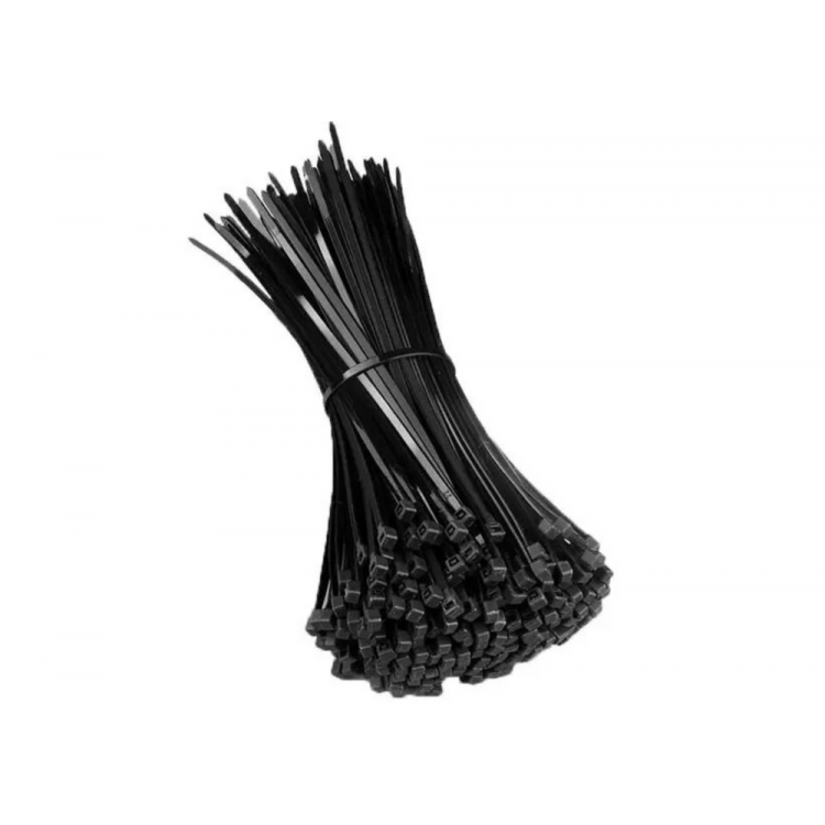 Sťahovacie pásky 3,6 x 250mm, čierna - 100 kusov