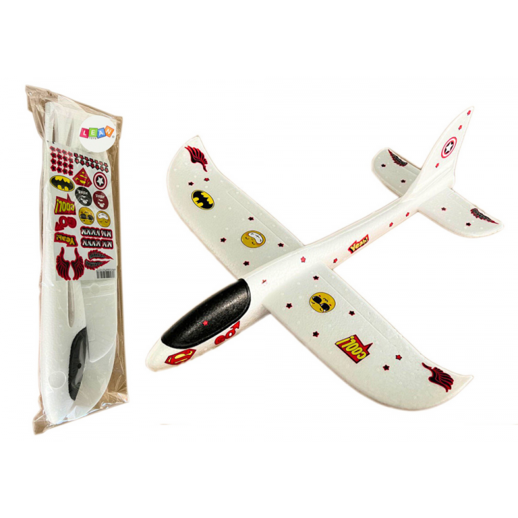 Lietadlo polystyrénové 48CM - biele