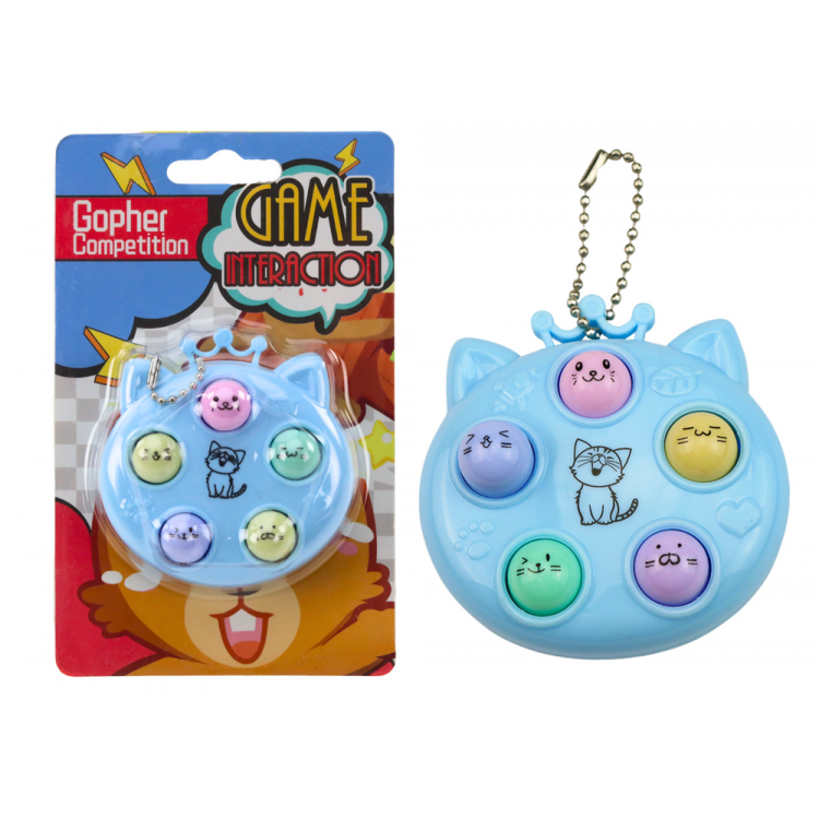 Kľúčenka modrá - Mini arkádová hra Wac A Mole Cats