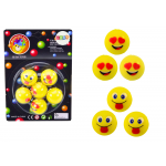 Sada gumových loptičiek Emoji žltá - 6 kusov