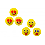 Sada gumových loptičiek Emoji žltá - 6 kusov