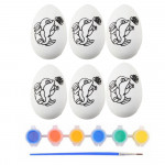 Veľkonočné polystyrénové vajíčka na maľovanie s fixkami, zajko – 6 kusov