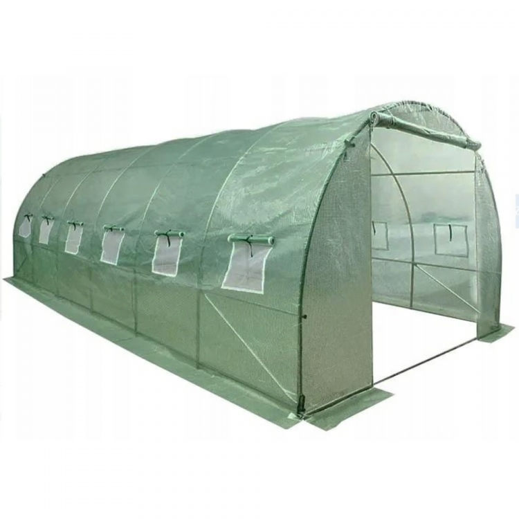 Záhradný fóliový skleník 6x3x2m 18m² - zelený s rámom Záhradný fóliový skleník 6x3x2m 18m² - zelený s rámom