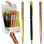 Kovové pero s korunkou – 3 farby