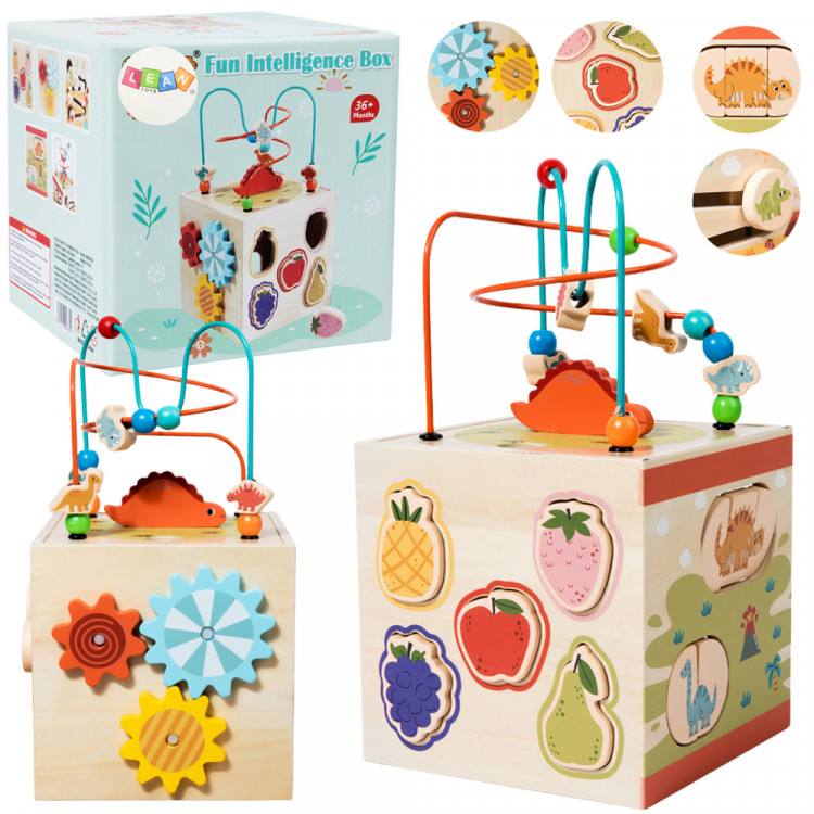 Drevená edukačná kocka, prepletené bludisko Montessori Drevená edukačná kocka, prepletené bludisko Montessori