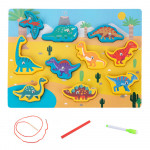 Drevené puzzle s magnetom – Dinosaury Drevené puzzle s magnetom – Dinosaury