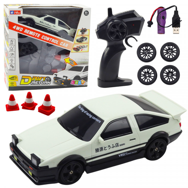 RC Driftovacie športové auto, diaľkové ovládanie – biela