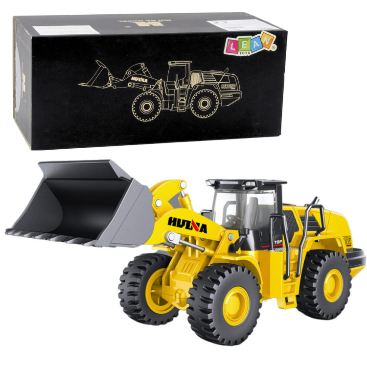 Rýpadlo-nakladač Huina Metal Construction žltý 1:50 Rýpadlo-nakladač Huina Metal Construction žltý 1:50