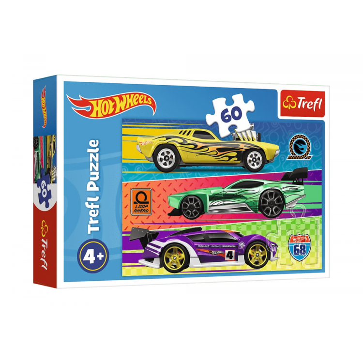 Puzzle Hot Wheels Race - 60 ks, Trefl 17389 Puzzle Hot Wheels Race - 60 ks, Trefl 17389