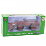Kovový červený traktor 1:18