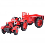 Kovový červený traktor 1:18
