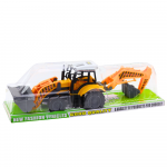 Bagrový traktor s nakladačom - žltá