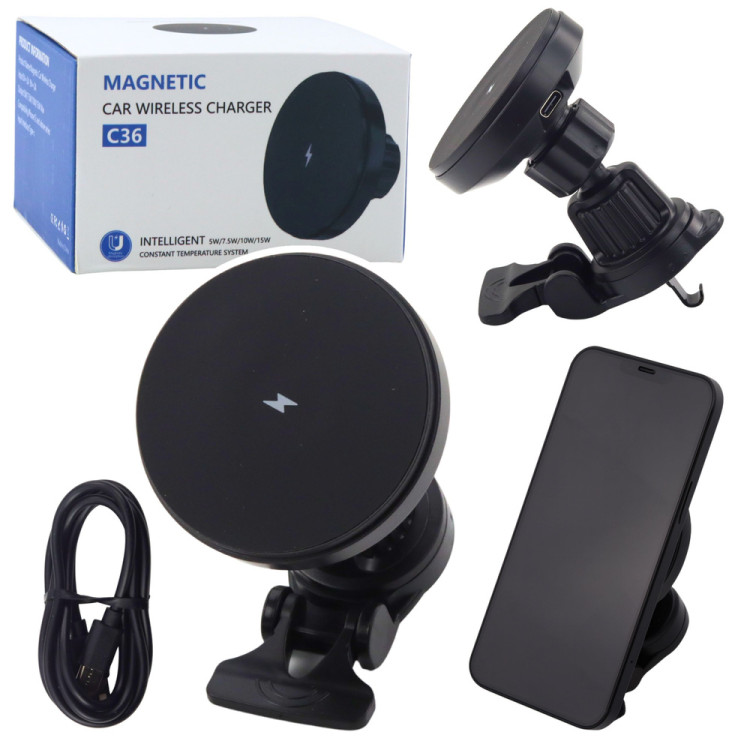 Magnetický držiak na mobil do auta – 15W indukčná nabíjačka