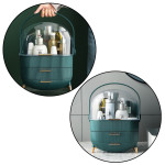 Priehľadný organizér na kozmetiku - zelený