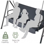 Záhradná hojdačka sivá – 250kg, 2 vankúše Záhradná hojdačka sivá – 250kg, 2 vankúše