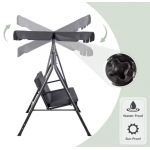 Záhradná hojdačka sivá – 250kg, 2 vankúše Záhradná hojdačka sivá – 250kg, 2 vankúše