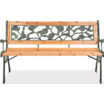 Drevená záhradná lavička s kovovou konštrukciou