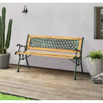 Drevená záhradná lavička - kovová konštrukcia