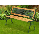 Drevená záhradná lavička - kovová konštrukcia