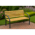 Drevená záhradná lavička s operadlom