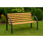 Drevená záhradná lavička s operadlom