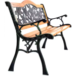 Drevená záhradná lavička s operadlom - ruže