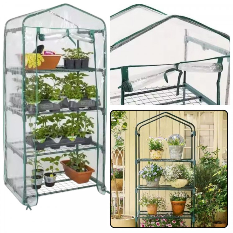 Mini záhradný skleník s fóliou 69 x 49 x 157 cm