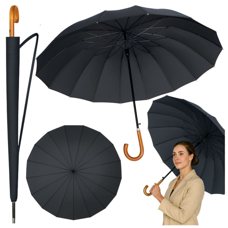 Veľký dáždnik 115cm – čierny Veľký dáždnik 115cm – čierny