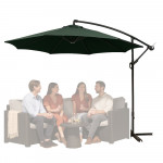 Bočný záhradný slnečník s nastaviteľným sklonom – 350 x 250 cm, zelený