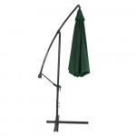 Bočný záhradný slnečník s nastaviteľným sklonom – 350 x 250 cm, zelený