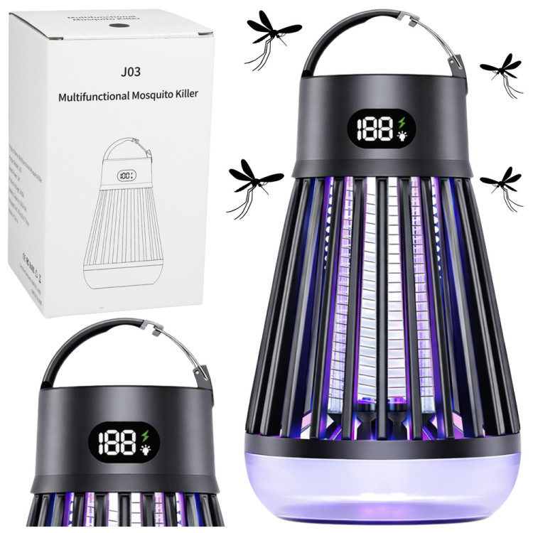 Elektrická lampa na komáre s UV svetlom - čierna