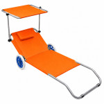 Skladacie plážové ležadlo - oranžové