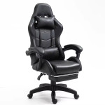 Kancelárska stolička s opierkou na nohy a vankúšmi – čierna