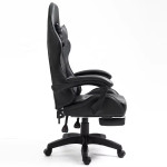 Kancelárska stolička s opierkou na nohy a vankúšmi – čierna
